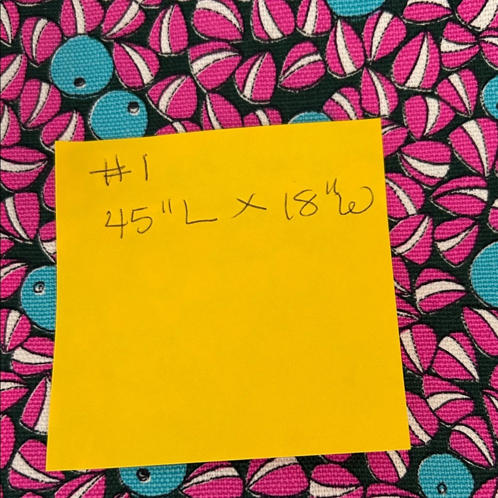 Vibrant Pink and teal blue Patterned Cotton heavy Duck Fabric